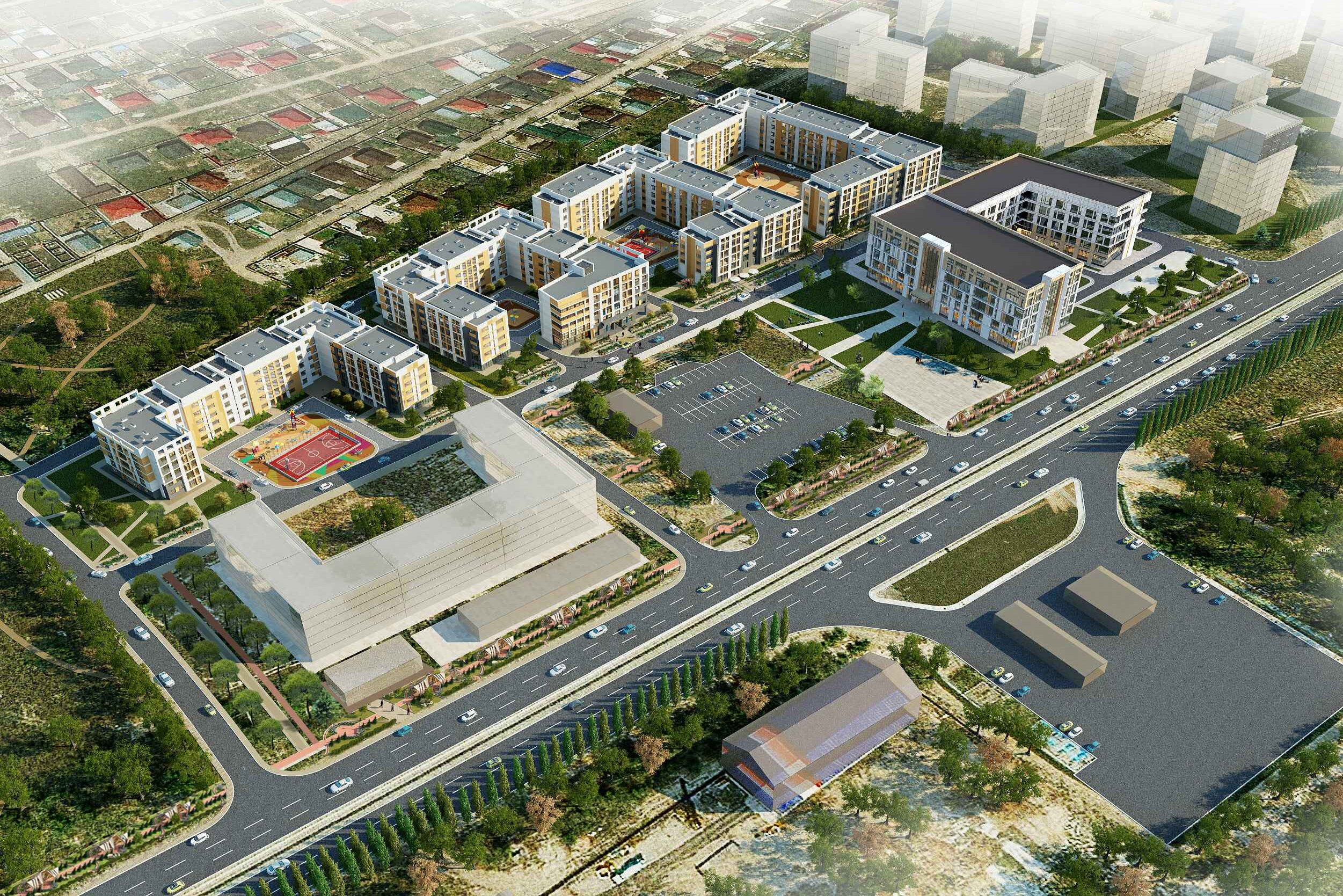 Жилой комплекс Robin City с высоты птичьего полёта, общий вид