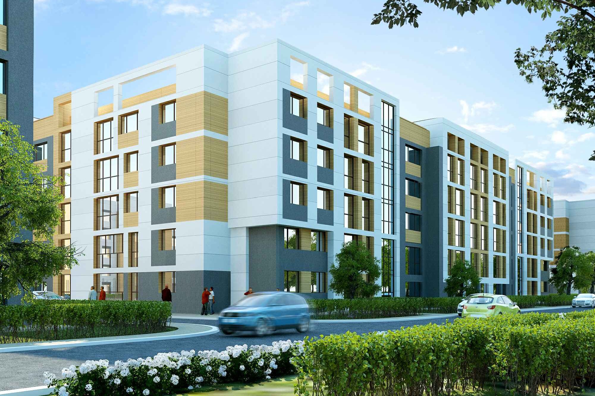 Отдельный дом в жилом комплексе Robin City с проезжающим автомобилем