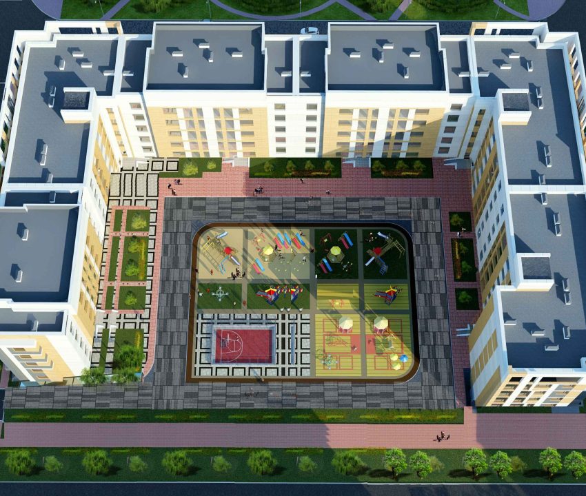 Отдельный дом Robin City с высоты птичьего полёта с садом и зонами отдыха